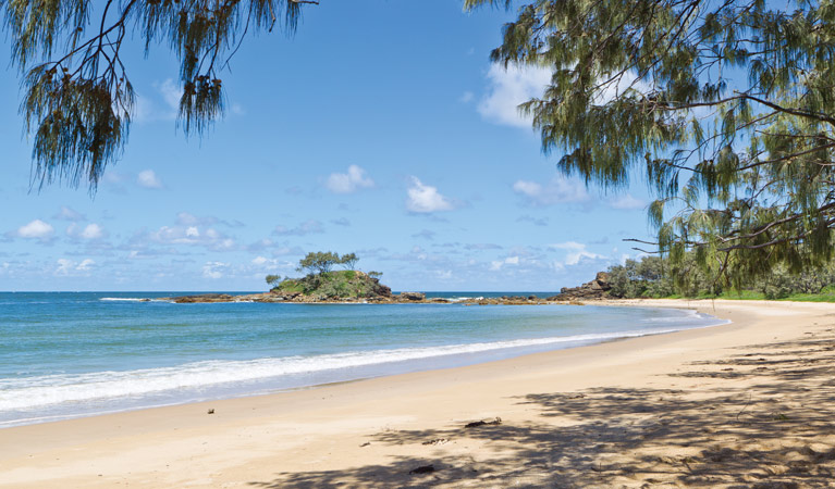 Sand and ocean of Pebbly Beach. Photo: &copy; Rob Cleary