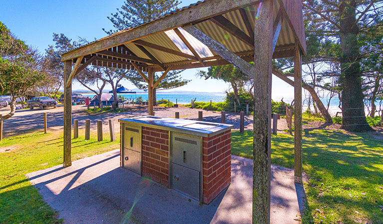 Barbecue facilities at Sandon River campground, Yuraygir National Park. Photo credit: Jessica Robertson &copy; DPIE