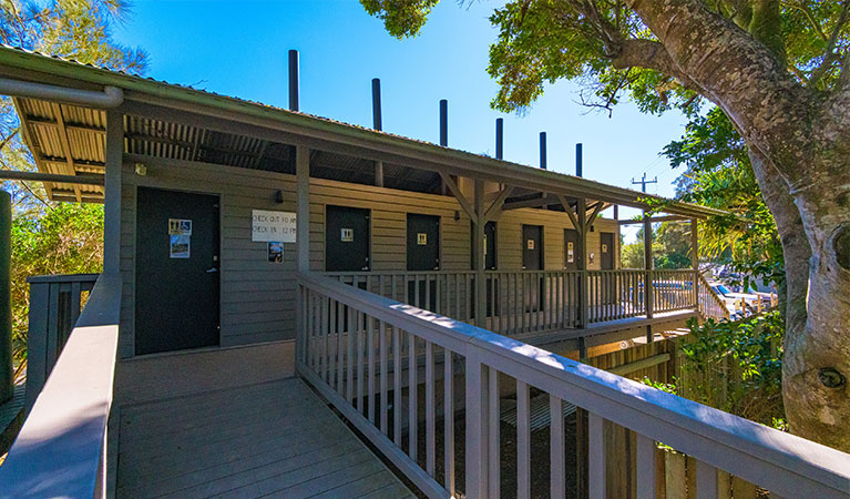 Toilet facilities at Sandon River campground, Yuraygir National Park. Photo credit: Jessica Robertson &copy; DPIE