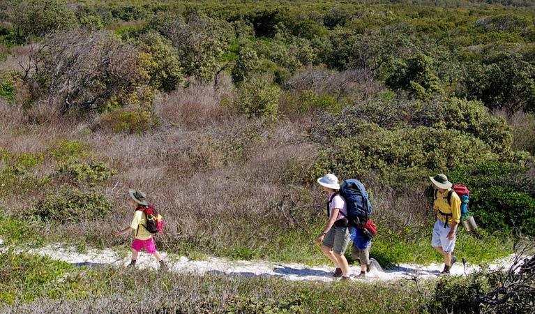 Family on the Yuraygir Coastal walk. Photo: Debra Novak