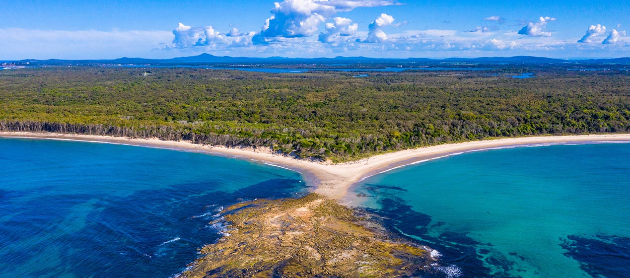 Aerial view of Shark Bay coastline, Bundjalung National Park. Photo: Jessica Robertson &copy: DPIE