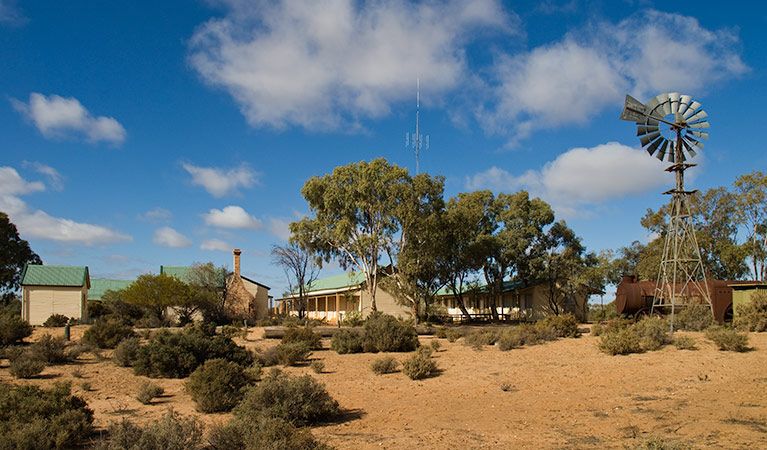 Dust, windmill and old shearers' quarters. Photo: Boris Hlavica/OEH.