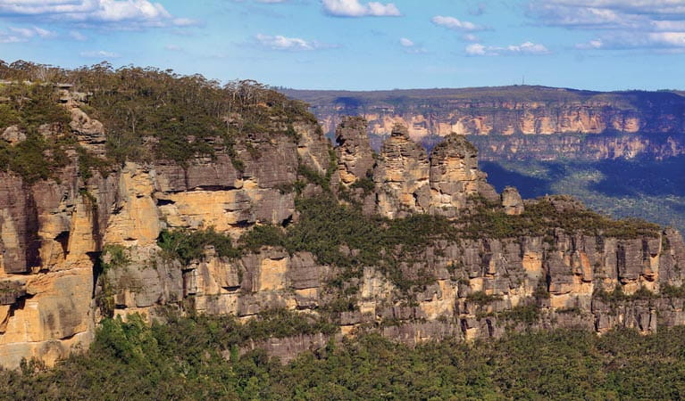 View of the Three Sisters from Scenic World, Blue Mountains. Photo: Steve Alton/OEH.