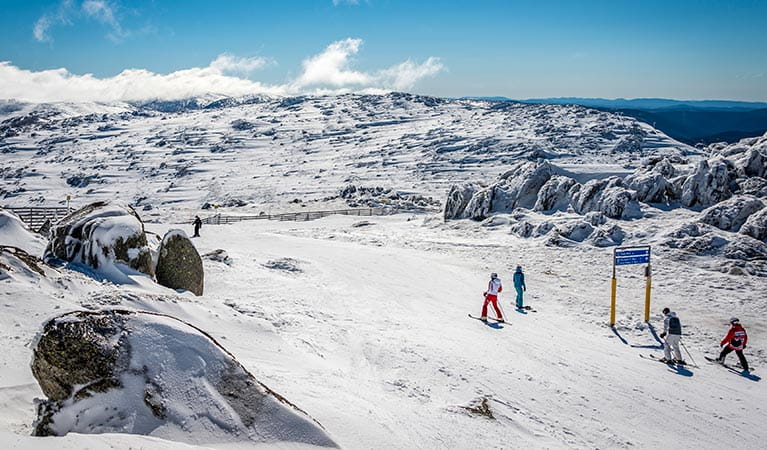 Skiers in Kosciuszko National Park. Photo: John Spencer/DPIE