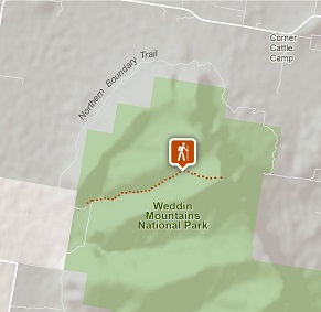 Map of the Basin Gully to Eualdrie Lookout walking track. Photo: OEH