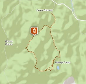 Map of Breadknife and Grand High Tops walk in Warrumbungle National Park