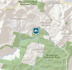 Map of Carrington Falls campground in Budderoo National Park
