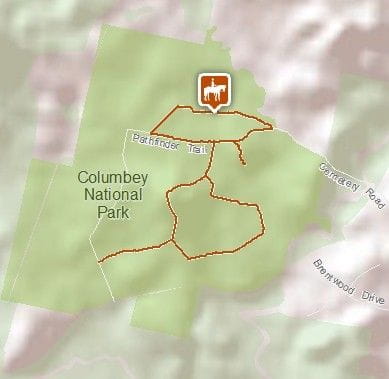 Map of Columbey horse riding trails in Columbey National Park