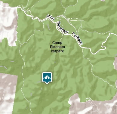 Map of Dows Camp location in Warrumbungle National Park. Image: DPIE