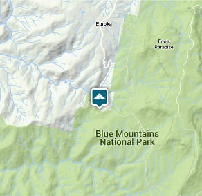 Map of Dunphys campground location in Blue Mountains National Park. Image: OEH