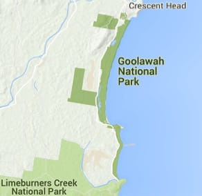 Map of Goolawah National Park
