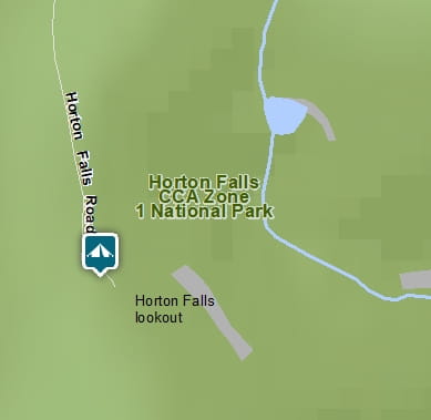 Map of Horton Falls campground in Horton Falls National Park