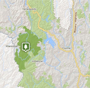 Map of Khancoban area in Kosciuszko National Park. Image: OEH