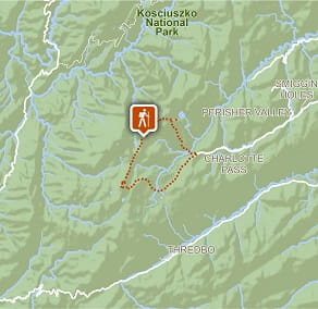 Map of Main Range walk in Kosciuszko National Park