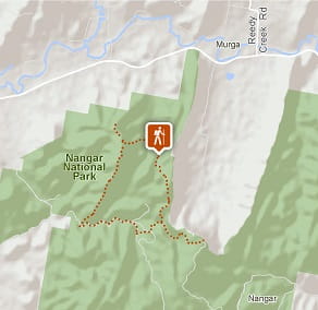 Map of Mount Murga to Mount Nangar loop walk, Nangar National Park. Image: OEH