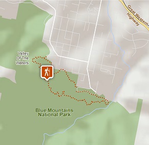 Map of Overcliff-Undercliff track in Blue Mountains National Park. OEH