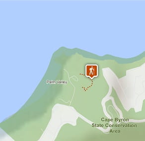 Map of Palm Valley Currenbah walking track, Cape Byron State Conservation Area. Image: OEH