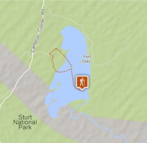 Map of Sturt's tree walk, Sturt National Park. Image: OEH