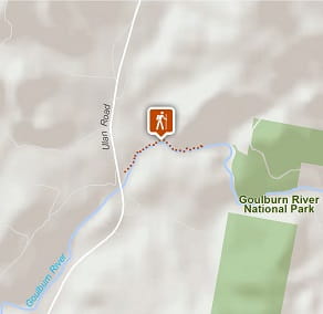 Map of The Drip walking track in Goulburn River National Park.