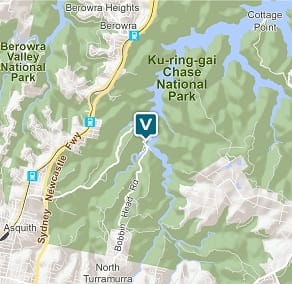 Map of The Pavillion, Ku-ring-gai Chase National Park.