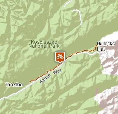 Map of Thredbo Valley track easy rides (Thredbo to Bullocks Flat). Image: OEH