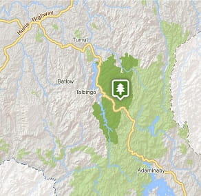 Map of Tumut area in Kosciuszko National Park. Image: OEH
