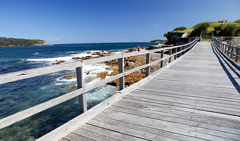 Bare Island historic military fort and tunnels built in 1885 is connected by a footbridge to La Perouse side of Kamay Botany Bay National Park. Photo &copy; Andrew Richards