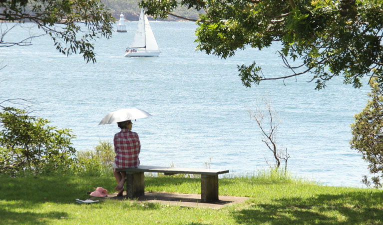 Watching boats sail by at Bottle and Glass Point. Photo: John Yurasek &copy; OEH