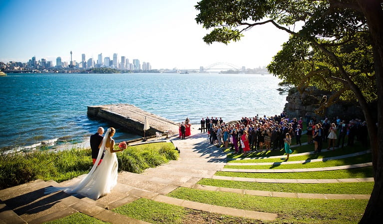 Bradleys Head wedding, Sydney Harbour National Park. Photo &copy; Darren McKay/McKay Photography