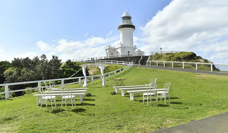 Cape Byron Lighthouse lawn, Cape Byron State Conservation Area. Photo: Fiora Sacco &copy; DPE