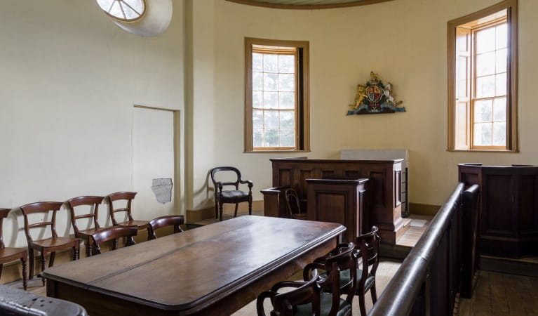 The interior of Hartley Courthouse in Hartley Historic Site. Photo: Jennifer Leahy &copy; DPIE