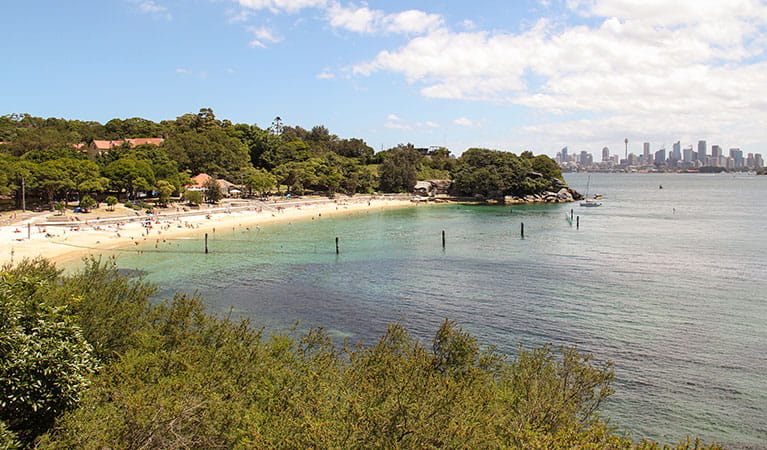Views from Shakespeares Point towards Shark Beach, Nielsen Park, Sydney Harbour National Park. Photo: John Yurasek &copy; OEH