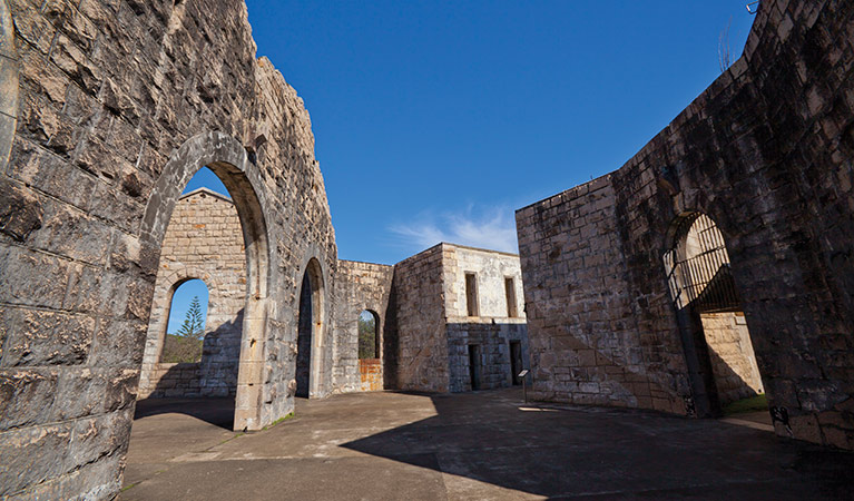 Inside views of Trial Bay Gaol, Arakoon National Park. Photo &copy; Rob Cleary