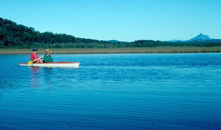Canoeing on Cudgen Lake. Cudgen Nature Reserve. Photo: OEH