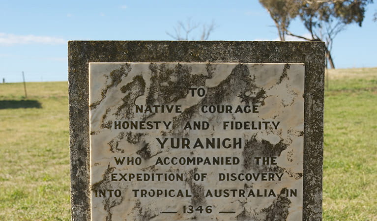 Photo of the headstone, Yuranighs Aboriginal Grave Historic Site. Photo: Steve Woodhall