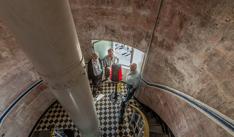 Volunteers in the Cape Byron lighthouse, Cape Byron State Conservation Area. Photo: Murray Vanderveer