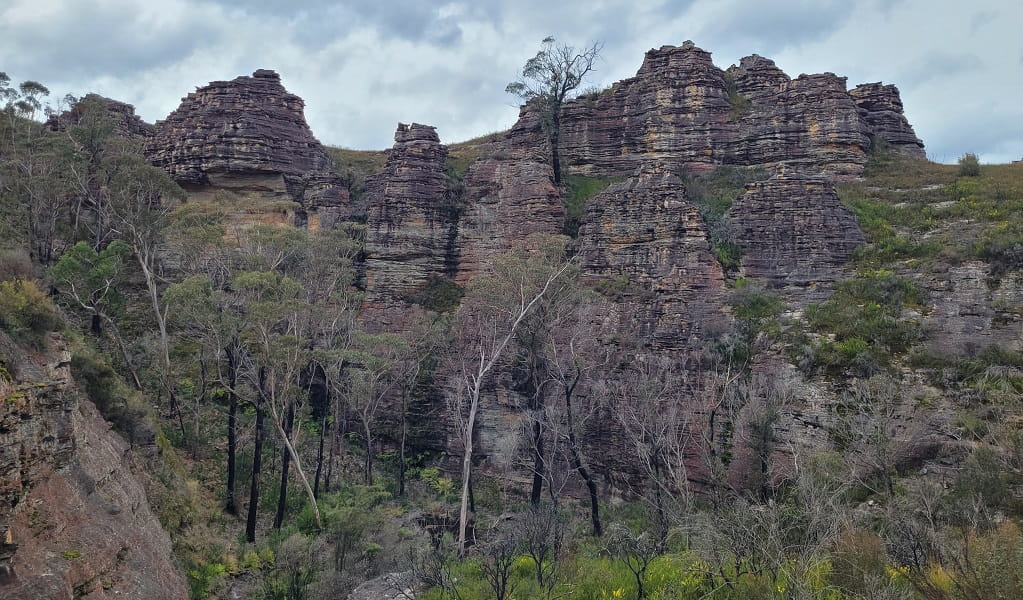 Pagodas are iconic and mountainous sandstone rock formations that you'll see in Gardens of Stone State Conservation Area. Photo: Huw Evans &copy; NPWS